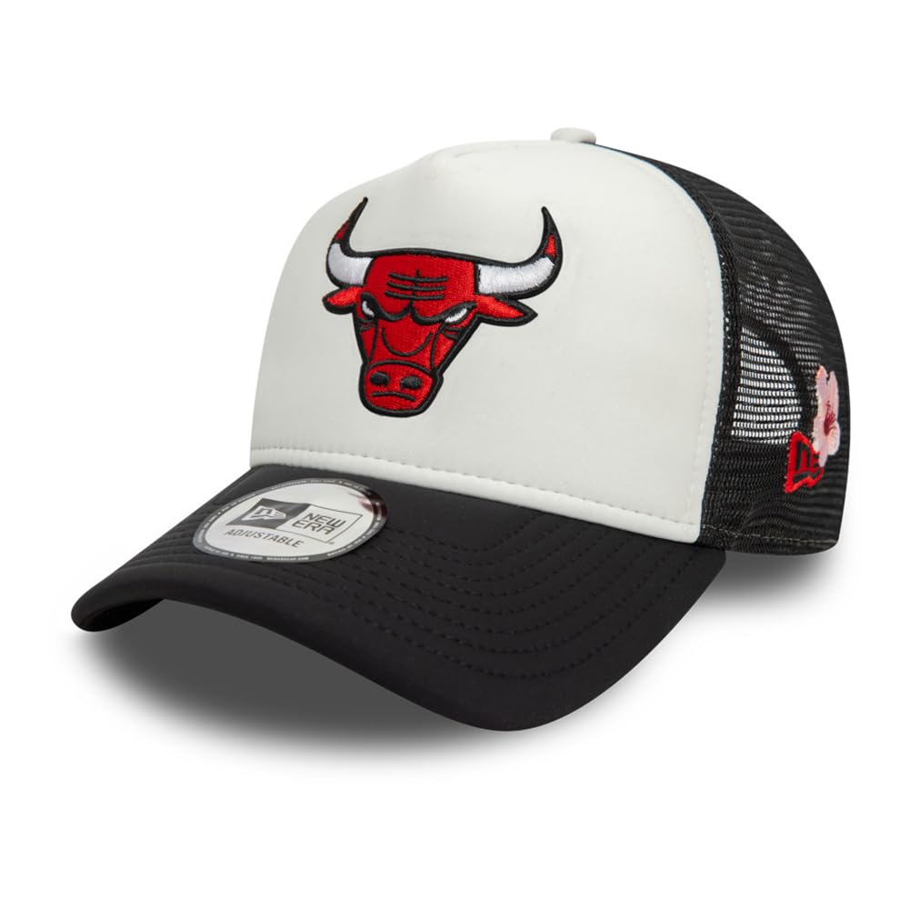 New Era Men's Black Nba Flower Chicago Bulls Trucker Cap One Size