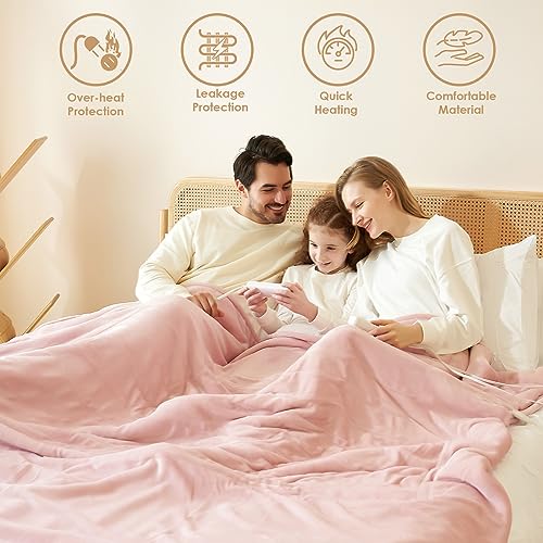 image for EHEYCIGA Heated Blanket Electric Blanket Full Size - Heating Blanket w