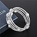 Beaded Pearl Bangle Wrap Bracelet - Fashion Bohemian Jewelry Multilayer Charm Bracelet with Thick Silver Metal Beads, Gift For Women(Howlite)