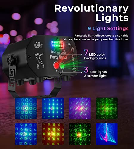 Party Lights, Vangoa Sound Activated Party Laser Light, 60 Patterns Led Strobe Lights Effect With 2 Remote Controls, Projector For Indoor Birthday Karaoke Club Bar Dance Halloween Christmas #TOP1