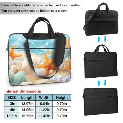 Maletín portátil impermeable de 14 pulgadas con diseño de estrellas de mar miniatura 4