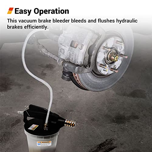 EWK 22 Pcs 2L Pneumatic Vacuum Brake Fluid Bleeder Extractor Pump with 17 Adapters & 2 Bleeding Hoses