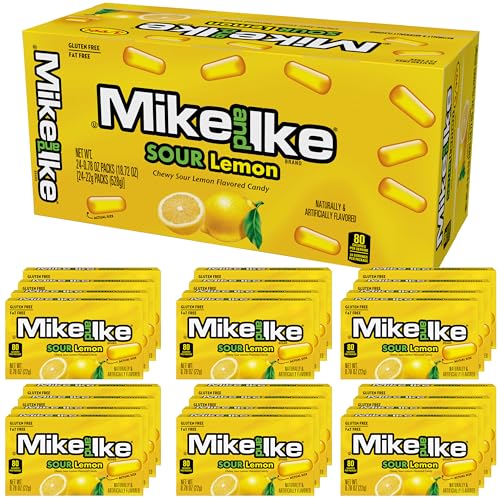 Image of Mike and Ike Sour Lemon Candy, 0.78 Ounce Box (Pack of 24)