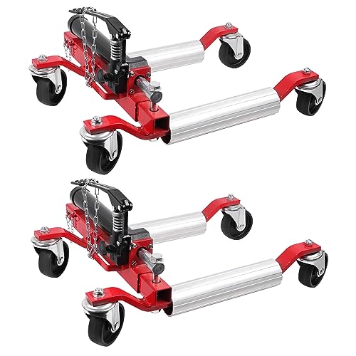 MERXENG 2Pcs Car Wheel Dolly, 1500LBS Capacity Wheel Dolly with Hydraulic Tire Jack for Vehicle Positioning for Truck RV Trailer
