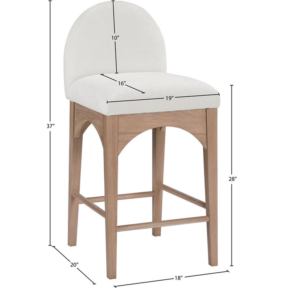Meridian Furniture Pouf Vino A Clessidra In Velluto Color Crema - Con Fascia In Acciaio Dorato, 39,4x39,4x43,2 Cm - 5