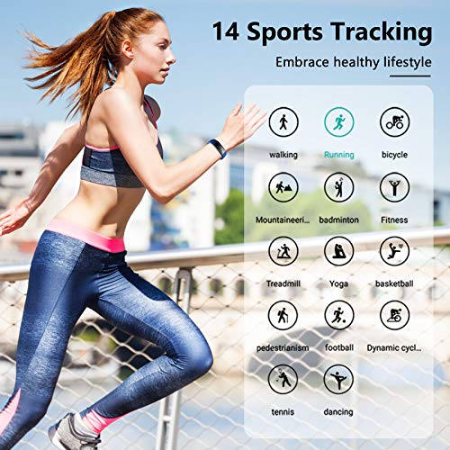 Lintelek Fitness Tracker Heart Rate Monitor, Activity Tracker, Pedometer Watch with Connected GPS, Waterproof Calorie Counter, 14 Sports Modes Step Tracker for Women, Men and Gift - Thumbnail 6
