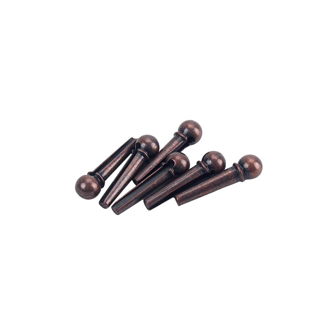 Alnicov Guitar Bridge Pins 6 szt. brązowych pinów gitarowych do wymiany gitar folk Acoustic