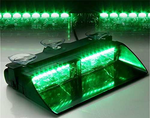 Led Emergency Warning Light Xtauto 16 Led High Intensity Windshield Hazard Warning Flashing Strobe Law Enforcement Interior Roof Dash Windshield Lamp Lights With Suction Cups For Car Truck Green #TOP2