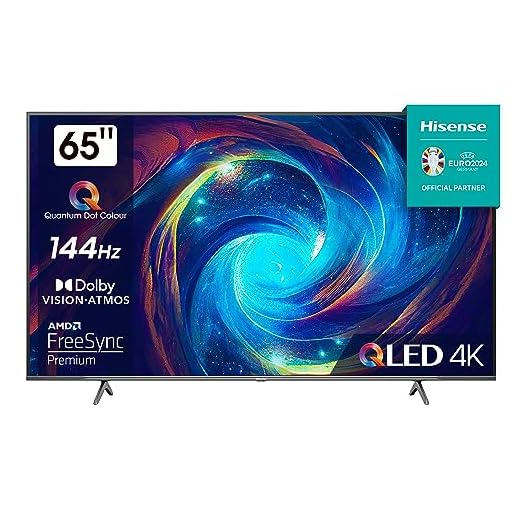 Hisense 65E7K Pro QLED Gaming Smart TV, 55 Pulgadas Televisor, con Mode Juego de 144Hz, Barra de Juegos, Solución HDR Total, Dolby Vision IQ & Dolby Atmos, Sonido 2.1 con Subwoofer (2023)