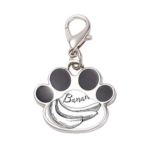 DIYthinker?Banana Fruit Line Drawing Illustration Pet Tag Keychain Dog Cat ID