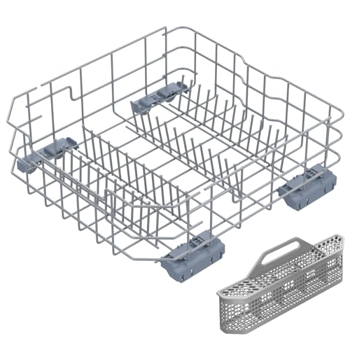 UPGRADED WD28X34744 WD28X26099 WD28X28918 WD28X22659 GDF510PSM0SS Dishwasher Lower Rack Compatible with GE Dishwasher Rack Parts WD28X34744 GDF510PSD1SS GE Dishwasher Rack Replacement Part with Wheel