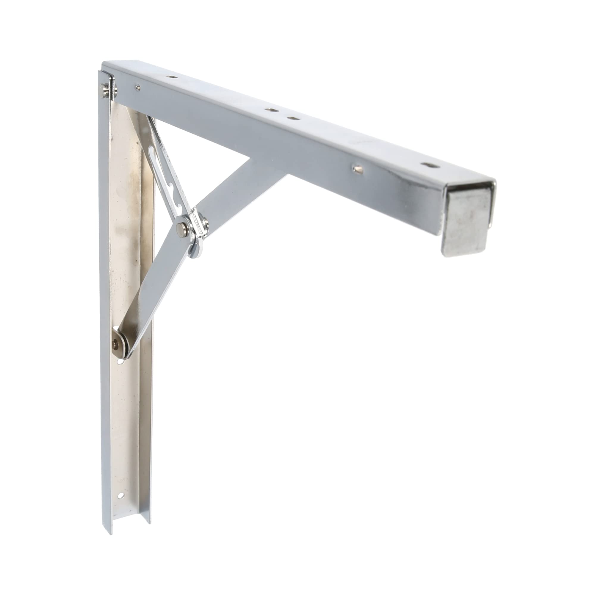 Amig - Palomilla para estanterías de pared - Escuadra metálica para baldas - Ángulo para estantes - Soporte estantería - Acero - Color Cromado - Medida: 400 mm - Peso máx. recomendado: 60 Kg
