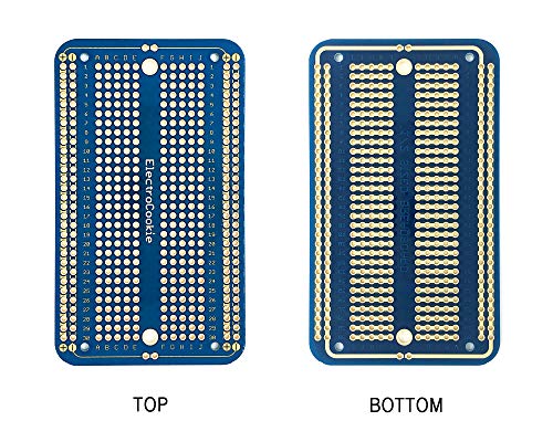 Image of ElectroCookie Solderable Breadboard PCB Board for Electronics Projects Compatible for DIY Arduino Soldering Projects, Gold-Plated (5 Pack + 1 Mini Board, Blue)