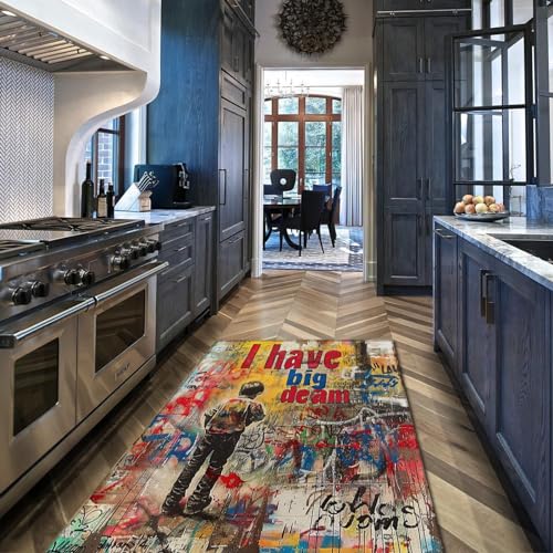 Tapis pop art street graffiti multicolore pour réveiller la chambre d'un ado