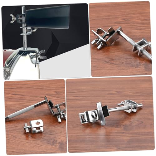 Clip sencillo para cowbell con extensión, abrazadera duradera para batería para instrumentos de percusión, fácil de instalar, soporte multifunción para bombo, manufactura fina para uso práctico miniatura 4