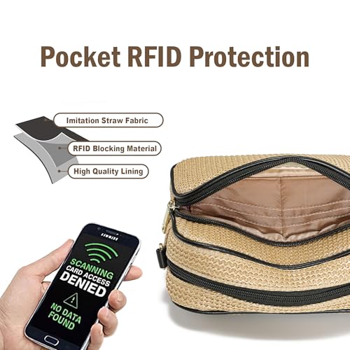 Straw Purse RFID Blocking Summer Purses for Women 2025 Woven Crossbody Bags Small Shoulder Handbags for Beach Travel4