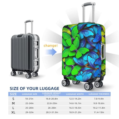 Multicolored Butterflies Print Luggage Cover For Suitcase,Washable Elastic Travel Suitcase Protector With Zipper Closure And Bottom Buckle – Fits 18-32" Luggage-Small4