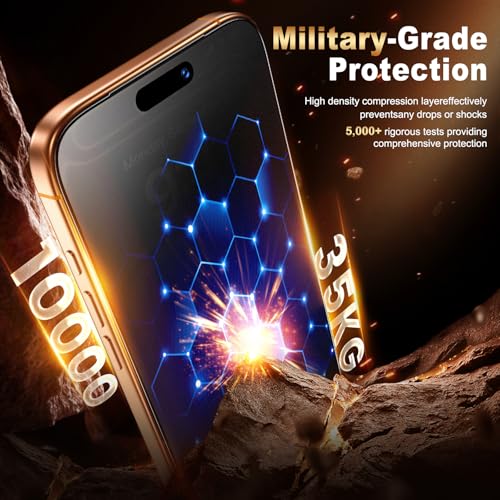 Image of UniqueMe for iPhone 17 Pro Max Matte Privacy Screen Protector - 6.9 inch | 2 Pack,Anti-Spy,Smooth Matte Finish,9H+ Tempered Glass,Anti-Glare, Anti-Fingerprint, Bubble Free, Easy to Install