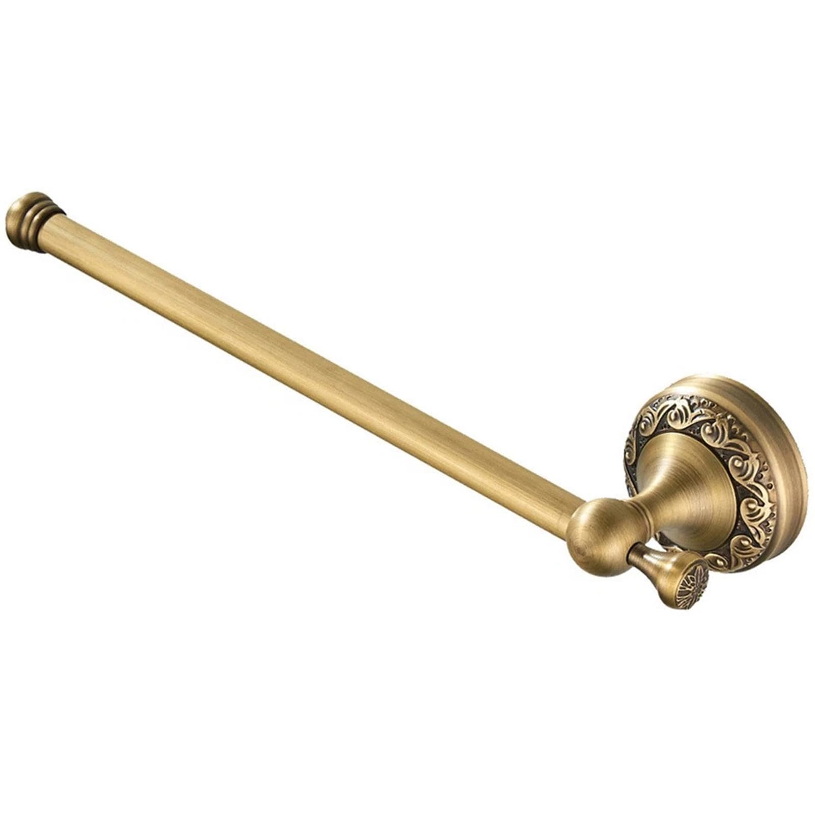 Wall Mounted Towel Rod Space Saving Vintage Embossed Bathroom Towel Rack Paper Holder Hardware Easy to Use Enduring Rusts Resistant Metal Bathroom Hardware