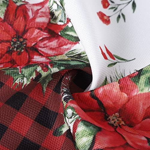 Haperlare Christmas Kitchen Valance 1 Panel Red And Black Plaid Window Curtains Red Floral Farmhouse Decorations For Bedroom Bathroom Kids Room, 54 X 15 Inch, Red And Black #TOP2