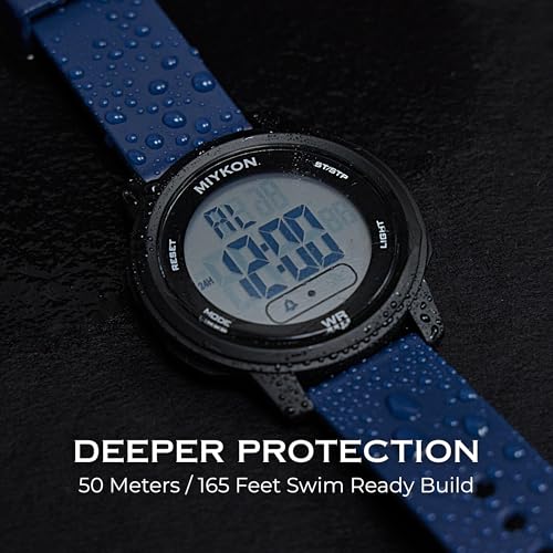 Image of Miykon Ultra-Thin Digital Watch for Men - Minimalist Waterproof Sports Watch with Large Easy to Read Display - Shockproof Resin, Super Illuminator, Stopwatch & Timer, Alarm, Dual Time, 24hr Military Time