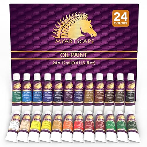 MyArtscape Oil Paint Set - 12ml x 24 Tubes - Lightfast - Heavy Bo...