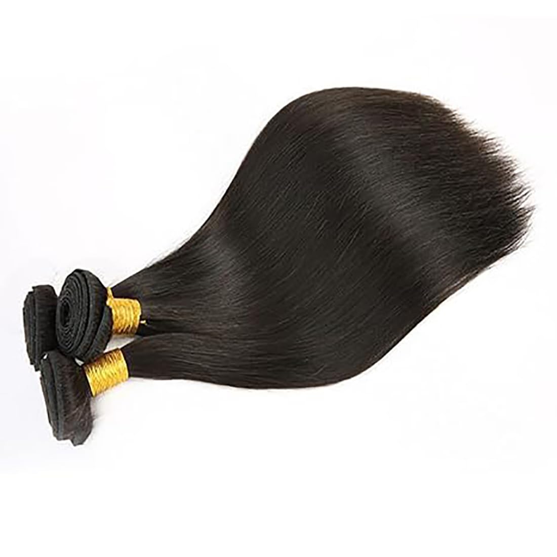 Echthaar Tressen Bündel Straight Human Hair Extension 3 Bundles Unprocessed Remy Haartressen Double Weft #1B Natural Black Color for Woman 30 32 34 Inch