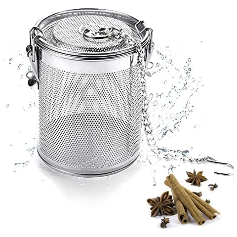 ERHUAN Stainless Steel Tea Infuser with Chain Hook Cover