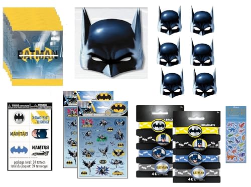 Batman Birthday Party Supplies Favor Bundle Pack includes Loot Ba...