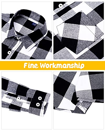 siliteelon Toddler Baby Boys Plaid Flannel Shirt Long Sleeve Button Down Shirts4