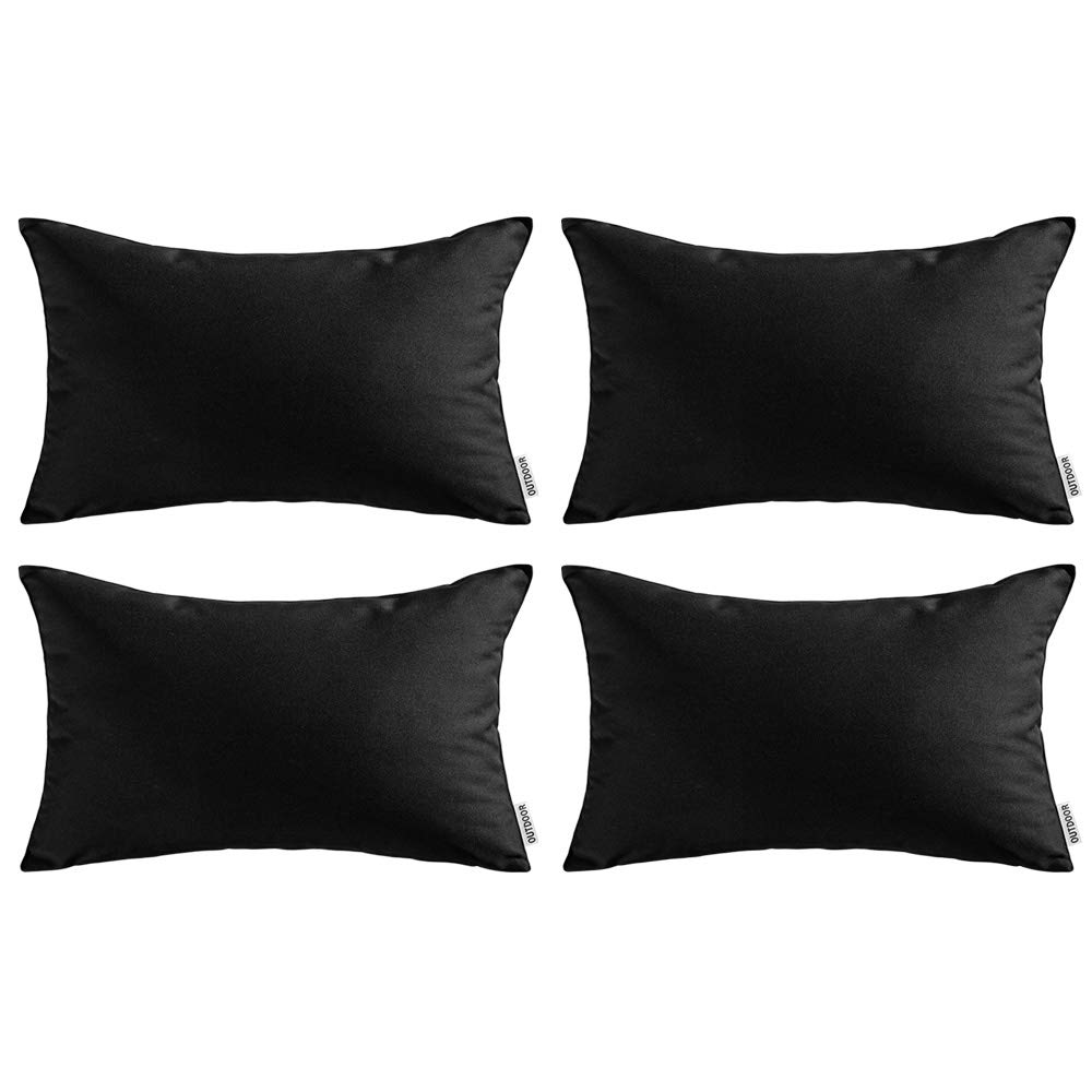 MIULEE Pack of 4 Decorative Outdoor Waterproof Summer Pillow Covers Square Garden Cushion Cases PU Coating Throw Pillow Cover Shell for Tent Park