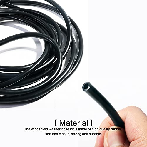 VAGURFO Windshield Washer Hose Kit, Washer Fluid Hose 4 Meter with 12 Pcs Hose Connectors
