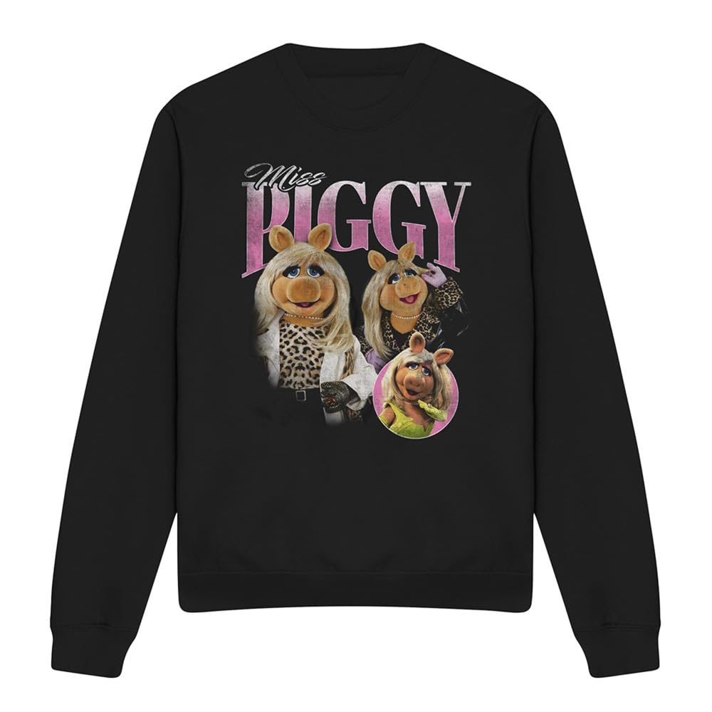 Disney Unisex Black The Muppets Miss Piggy Homage Sweatshirt, Xxl