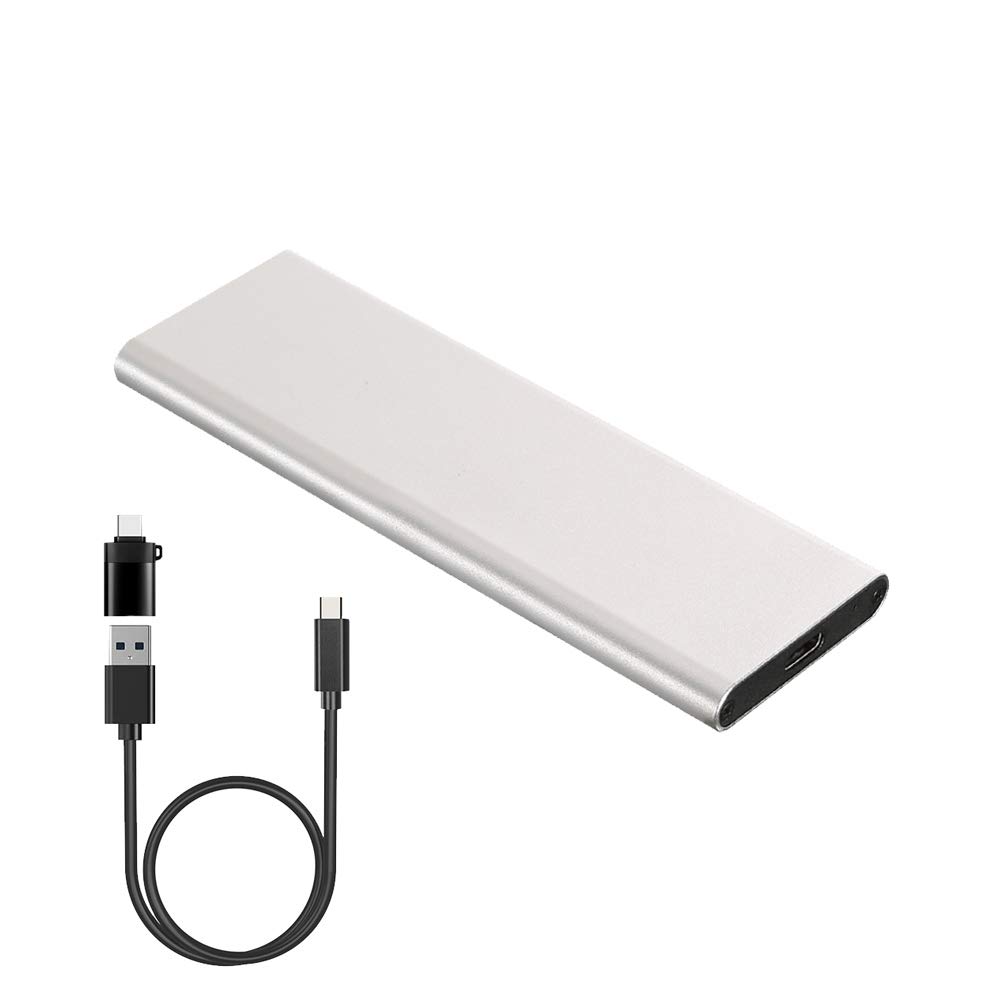 Aimeisi M.2 SATA SSD to USB 3.1 Adapter,Aluminum M.2 NGFF to USB 3.1 M.2 SSD Enclosure External Support NGFF M.2 2280 2260 2242 2230 SSD with Key B/Key B+M (Silver)