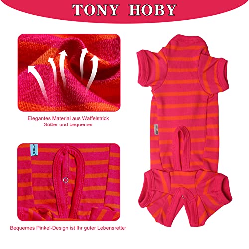 TONY HOBY Shirts for Dogs, Dog Pajamas with Striped and 4 Legs Soft and Breathable Dog Tshirt Dog Clothes for Small Medium Large Dogs (Boys-Red, M) – Bild 5