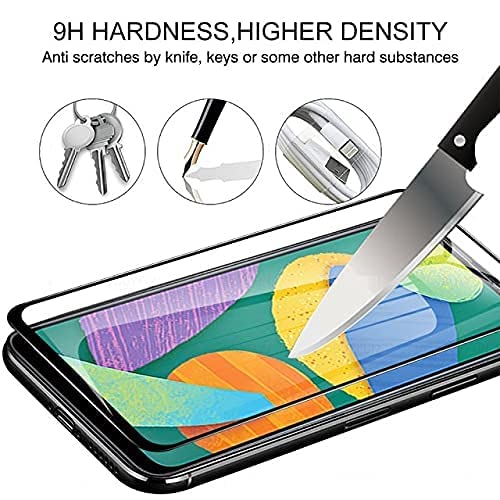 Image of Screen Protector for Samsung Galaxy F52 5G (Black) Tempered Glass Edge-to-Edge 6D Screen Guard With Installation Kit