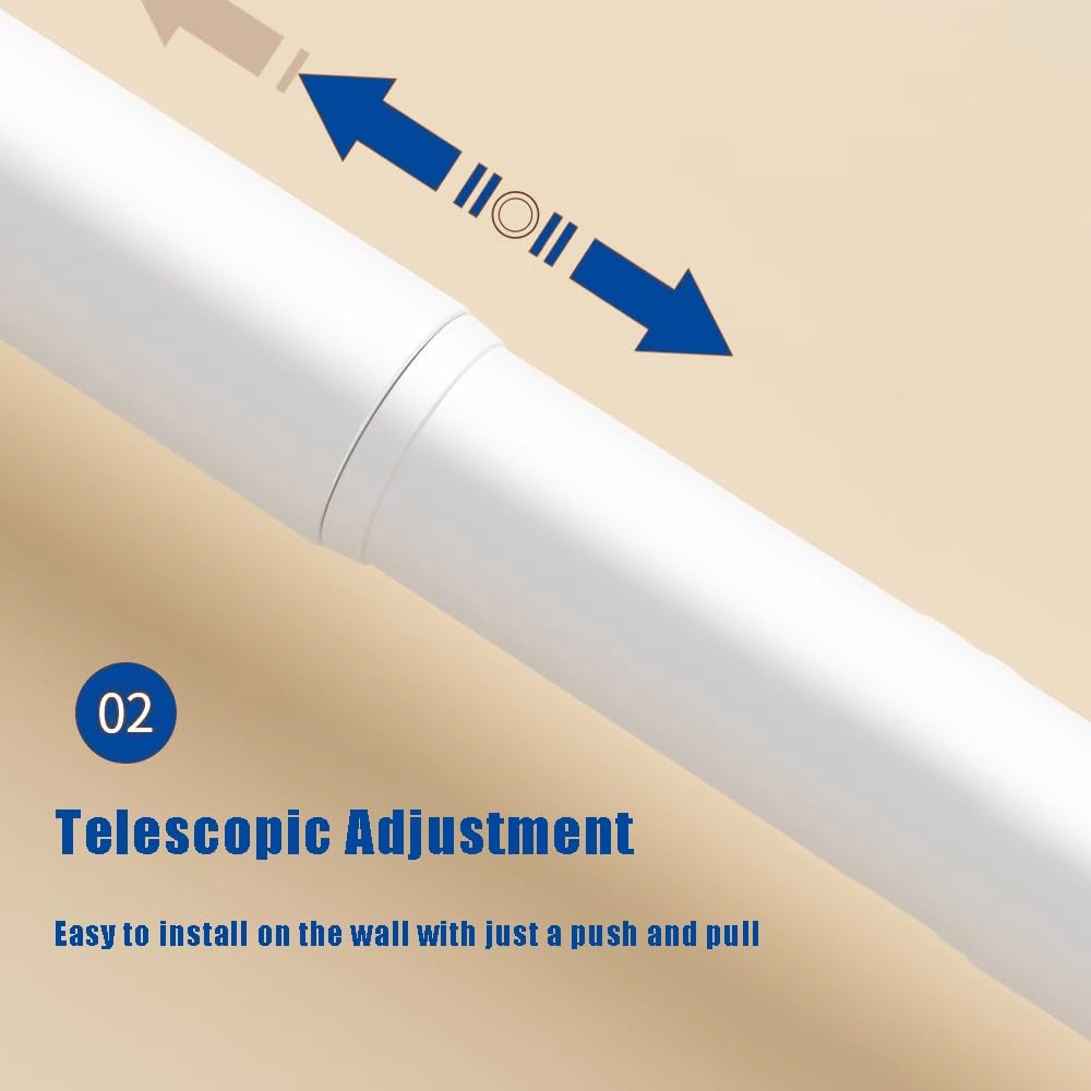 Ausziehbare Gardinenstange, 110200 cm, verstellbare Aluminium-Gardinenstange, ohne Bohren, Duschvorhangstange, Raumteiler (Grau 43,378,7 cm)