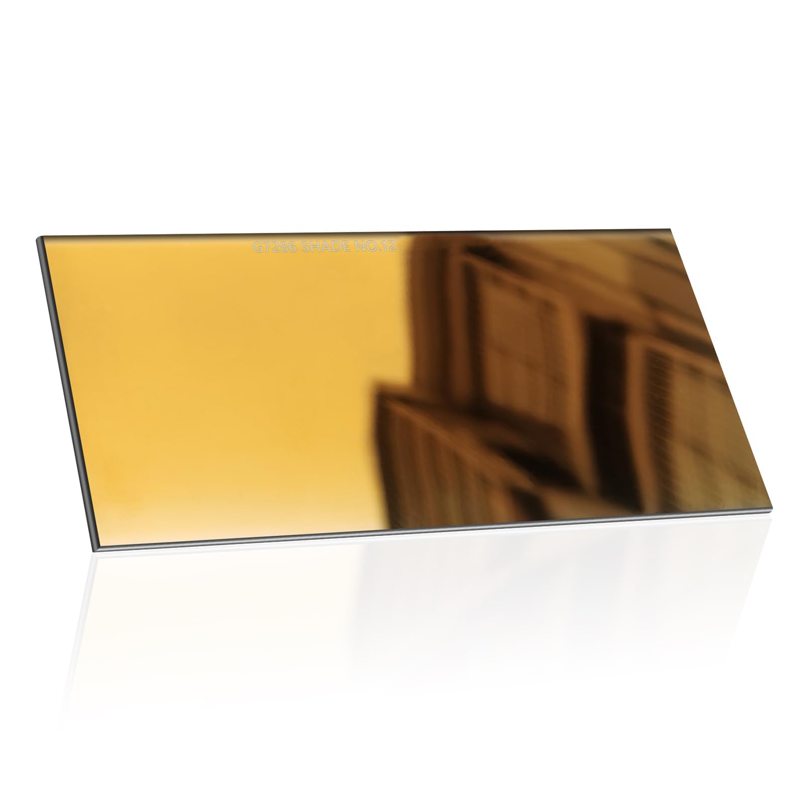 2PCS Welding Helmet Hood Gold Filter Glass Lens 2" x 4.25" ((1PCS) SHADE-12)