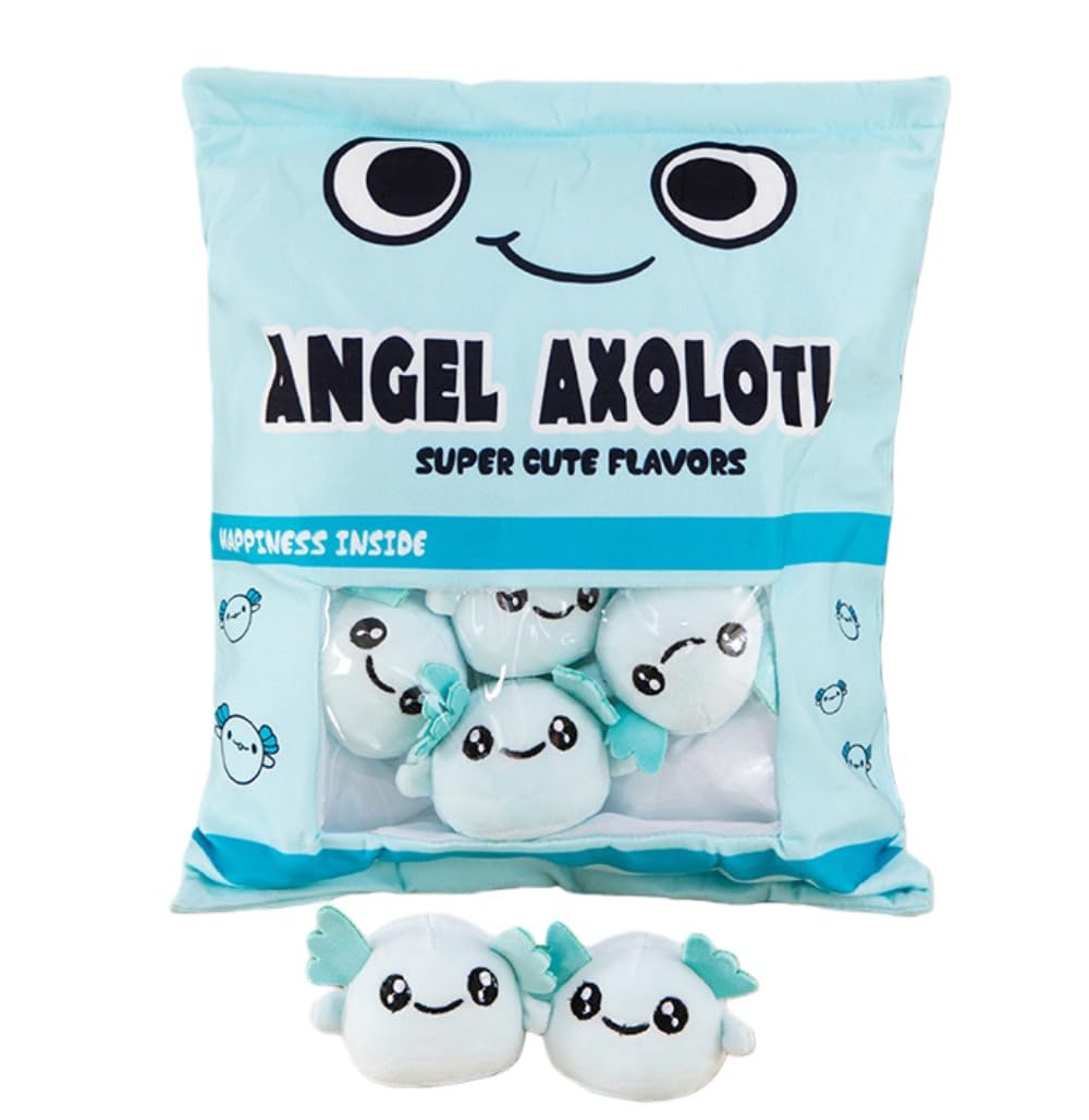 Sailozai Blue Salamander Snack Bag Plush Cushion 8 Mini Toys 18in