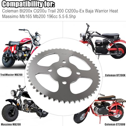 Image of JNDO Mini Bike Sprocket 420 Chain 50T Go Kart Rear Sprocket 40mm Bore Replacement for Coleman Bt200x Ct200u Trail 200 Ct200u-Ex Baja Warrior Heat Massimo Mb165 Mb200 196cc 5.5 6.5hp