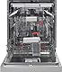 Sharp QW-NA25GS44BS-DE teilintegrierbarer Geschirrspüler, 60 cm, 14 Maßgedecke, Inverter-Motor, 8 Programme inkl. 14 Min. Kurzprogramm, Silber
