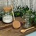 ericotry 8oz 250ML Reusable Thick Clear Glass Storage Jar with Cork Stopper and Wooden Spoon For Keeps Food Dry Fresh for Home Kitchen Bathroom Cosmetics Gifts Travel