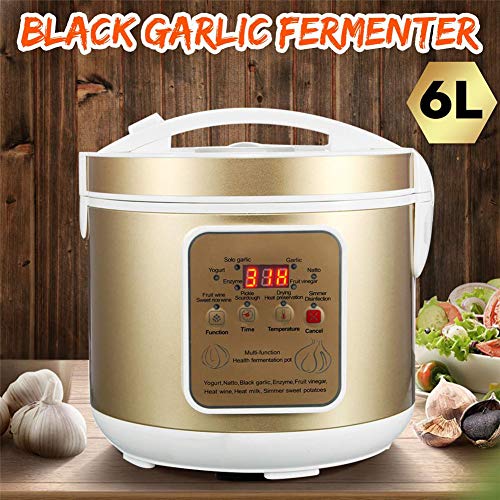 AUZZO HOME Fermentador de ajo Negro 6L Fabricante de ajo Negro Completamente automático Fabricante Inteligente de Alimentos saludables Múltiples Clavo de Ajo Utensilio de Cocina casero Bricolaje