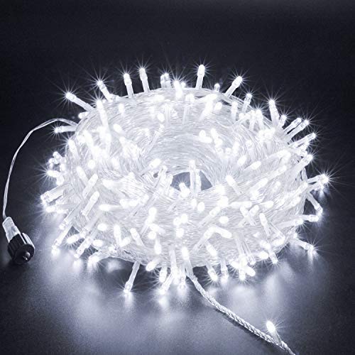 XUNXMAS 300 LED Christmas String Lights Indoor Outdoor, 109ft Cool White Christmas Tree Lights with 8 Modes, Connectable Waterproof Fairy Lights for Bedroom Wedding Party Patio Christmas Tree Decor