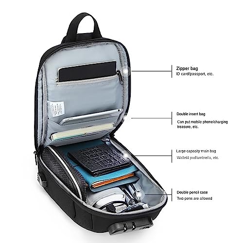 Shockproof Protective Crossbody Shoulder Chest Backpack Travel Home Storage Bag Carrying Case Compatible with OneXPlayer 2 8.4 Inch (Black)4