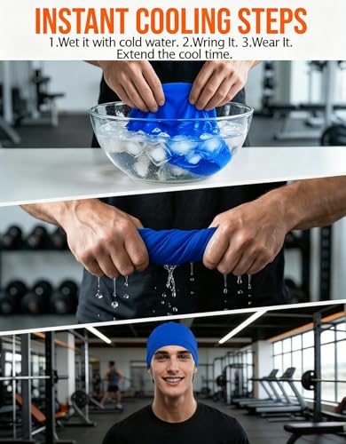 Image of Sweat Wicking Skull Caps Cooling Helmet Liner Hat Running Beanie Cycling Skullcap Sleeping Cap for Men Women