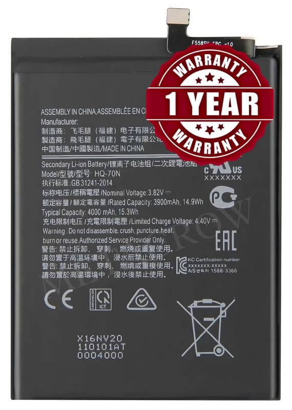 Image of Original HQ-70N Battery Compatible for Samsung Galaxy A11 (SM-A115F) - (4000mAh) - 1 Year Warranty JK1