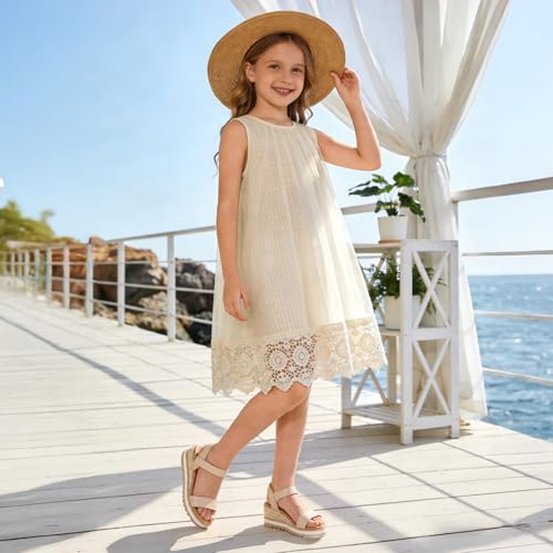 Image of Athlefit Girls Platform Wedge Sandals Open Toe Espadrille Sandals Ankle Strap Summer Dress Shoes for Toddler Little Big Kid
