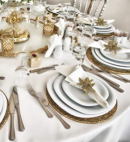 KitchaBon Gold Napkin Rings Set of 6, Table Setting Centerpiece Decor Napkins Ring Holders, Napkin Ring Packs for Family Holiday Dinner, Fancy Banquet & Wedding Decorations for Reception- Starfish - Image 5