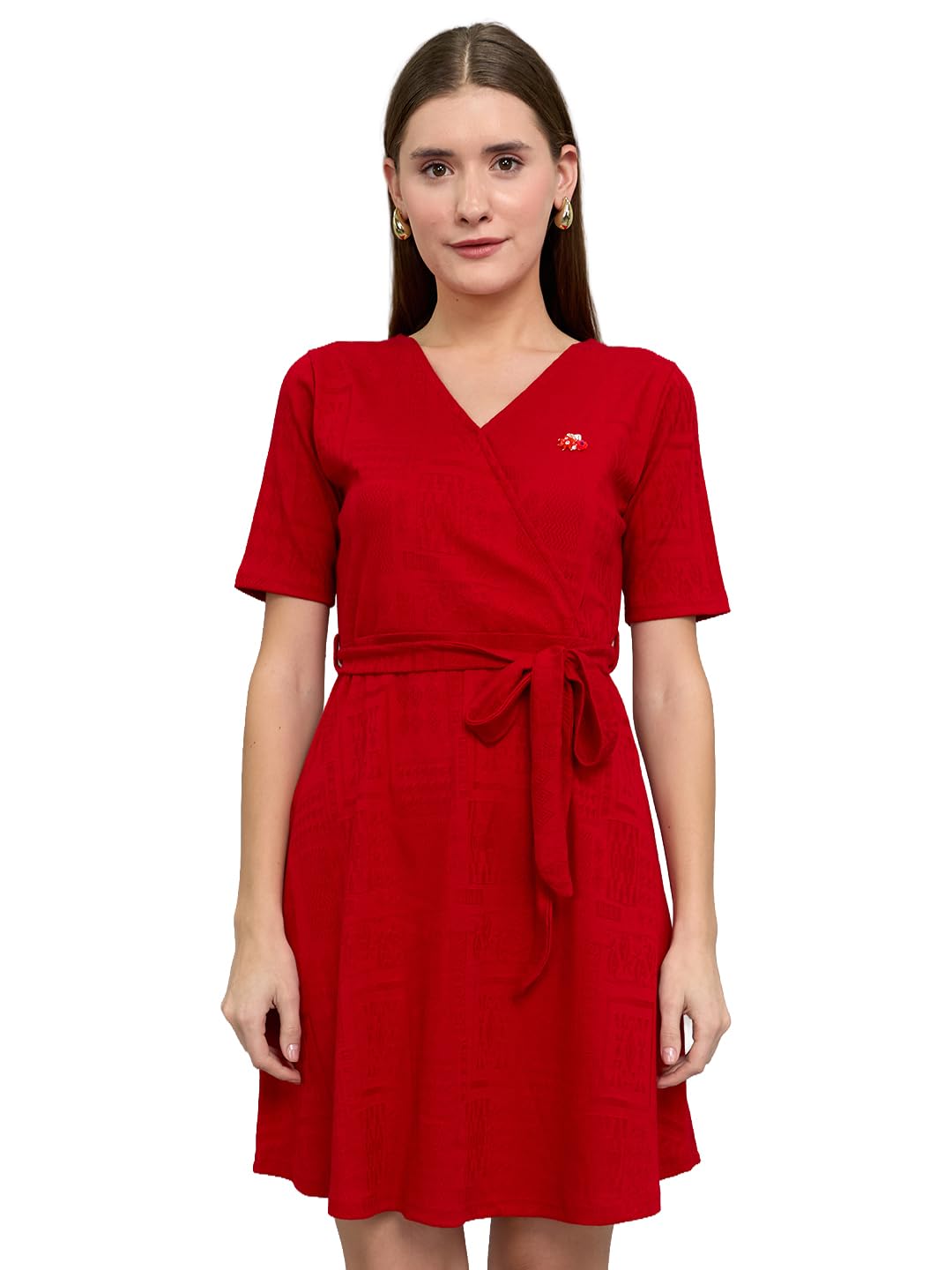 Womens Regular Fit V Neck Half Sleeve Dress | One Piece Dress for Women | Stylish Dress for Women (Pack of 1)-image-24